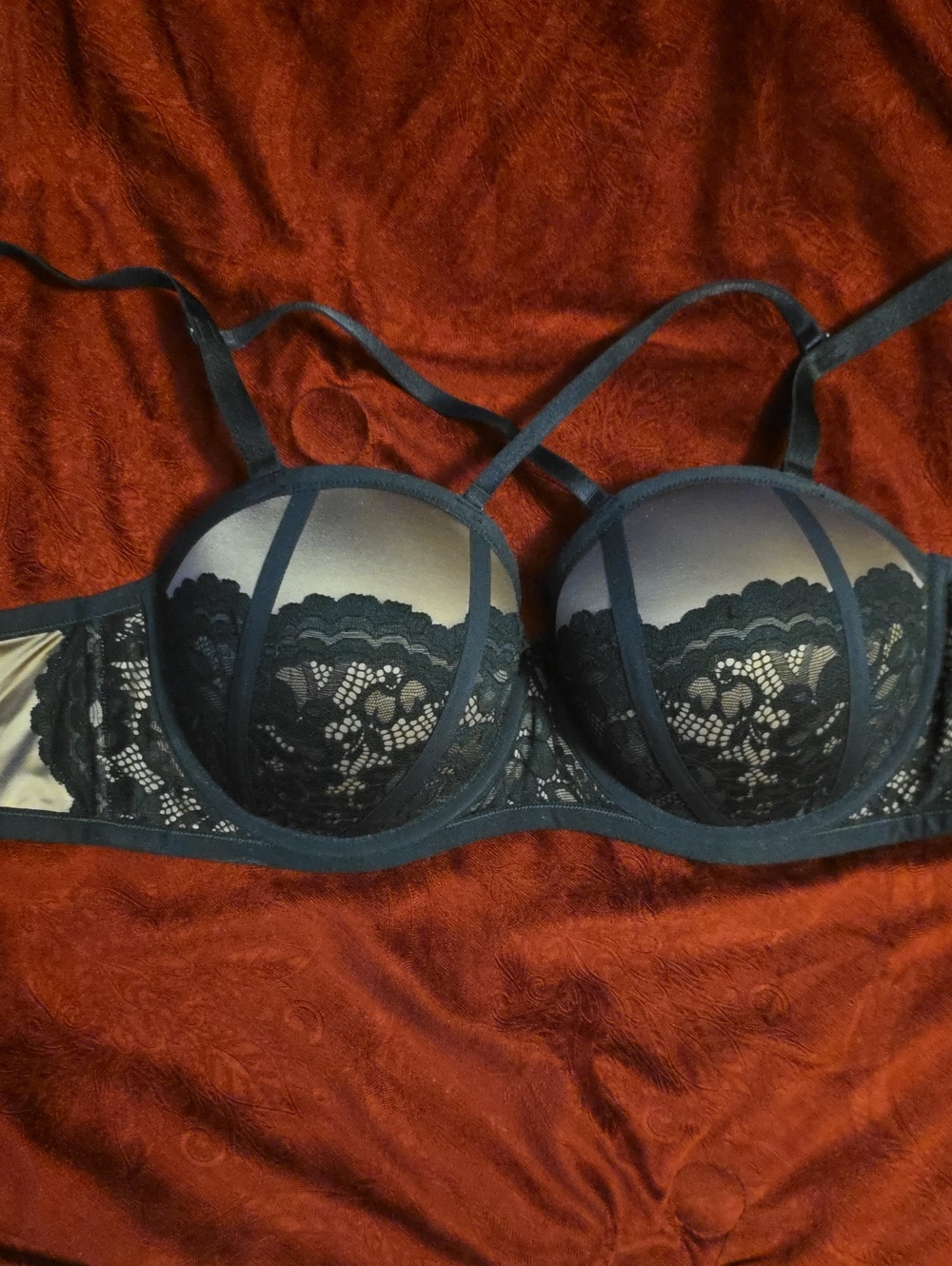 Torrid Black Lace Convertible Underwire Bra - Women Intimates Size 38DDD